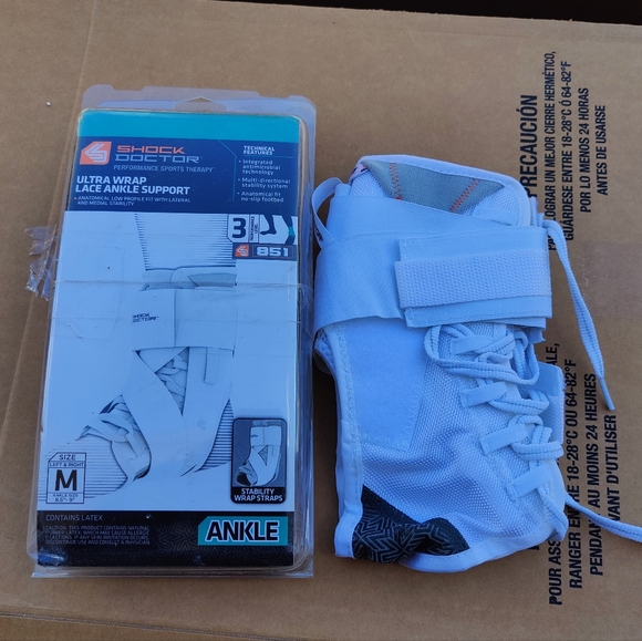 shock doctor 851 ULTRA WRAP LACE ANKLE SUPPORT ADULT MEDIUM - Picture 3 of 6